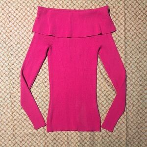 NWT Michael Kors Off-Shoulder Pink Sweater with mark on back